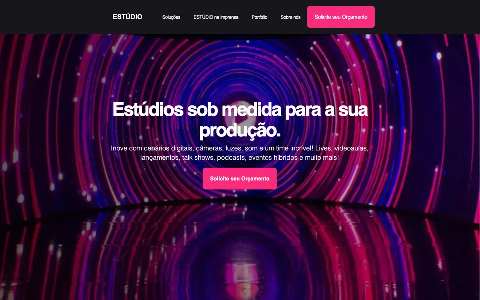 Prévia de landing page de estúdios e audiovisual