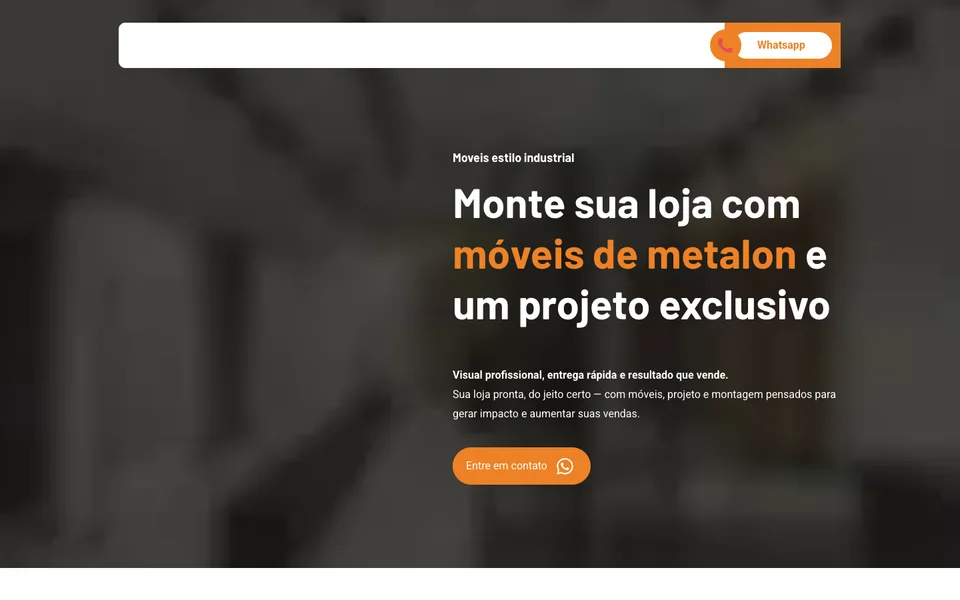 Prévia de landing page de mobiliário para lojas