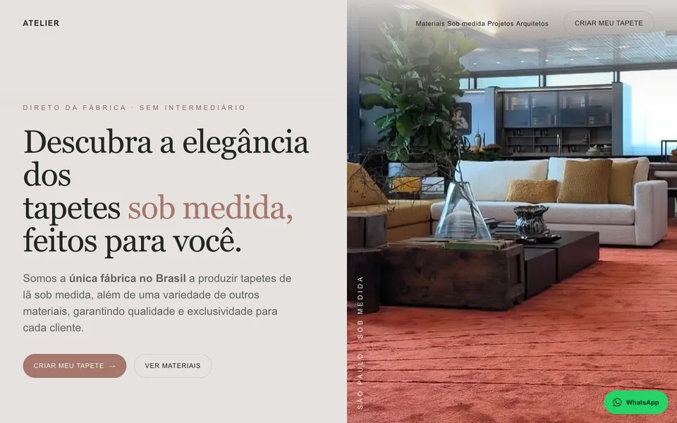 Prévia de landing page de decoração e design